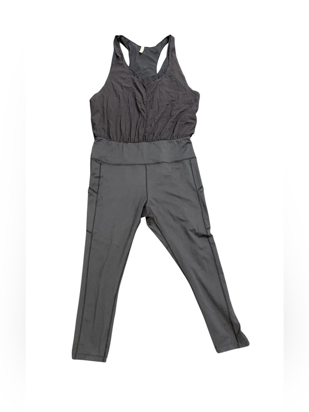 Free People Black Racerback Active Jumpsuit